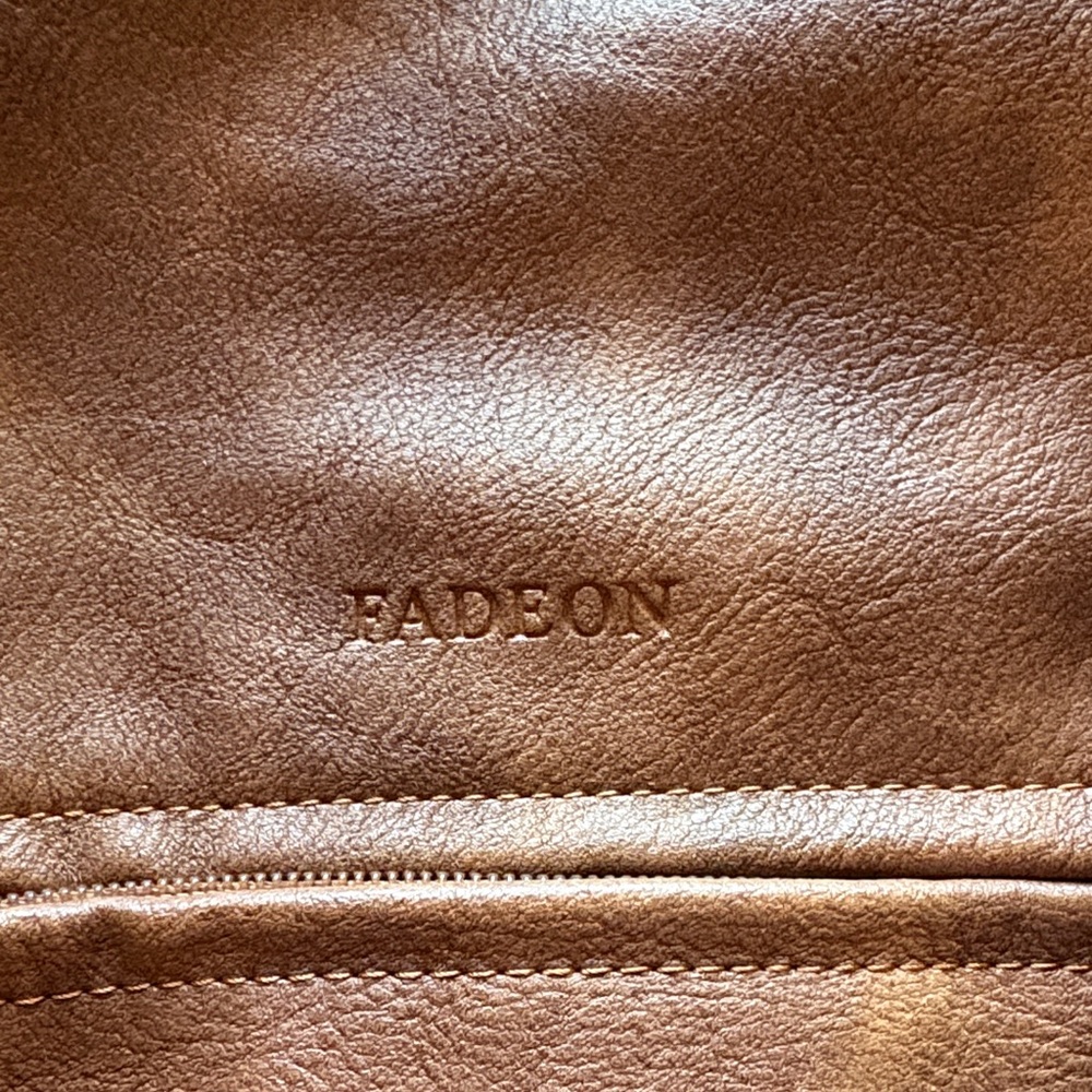 Tan Leather Backpack With Patterned Strap - image 2